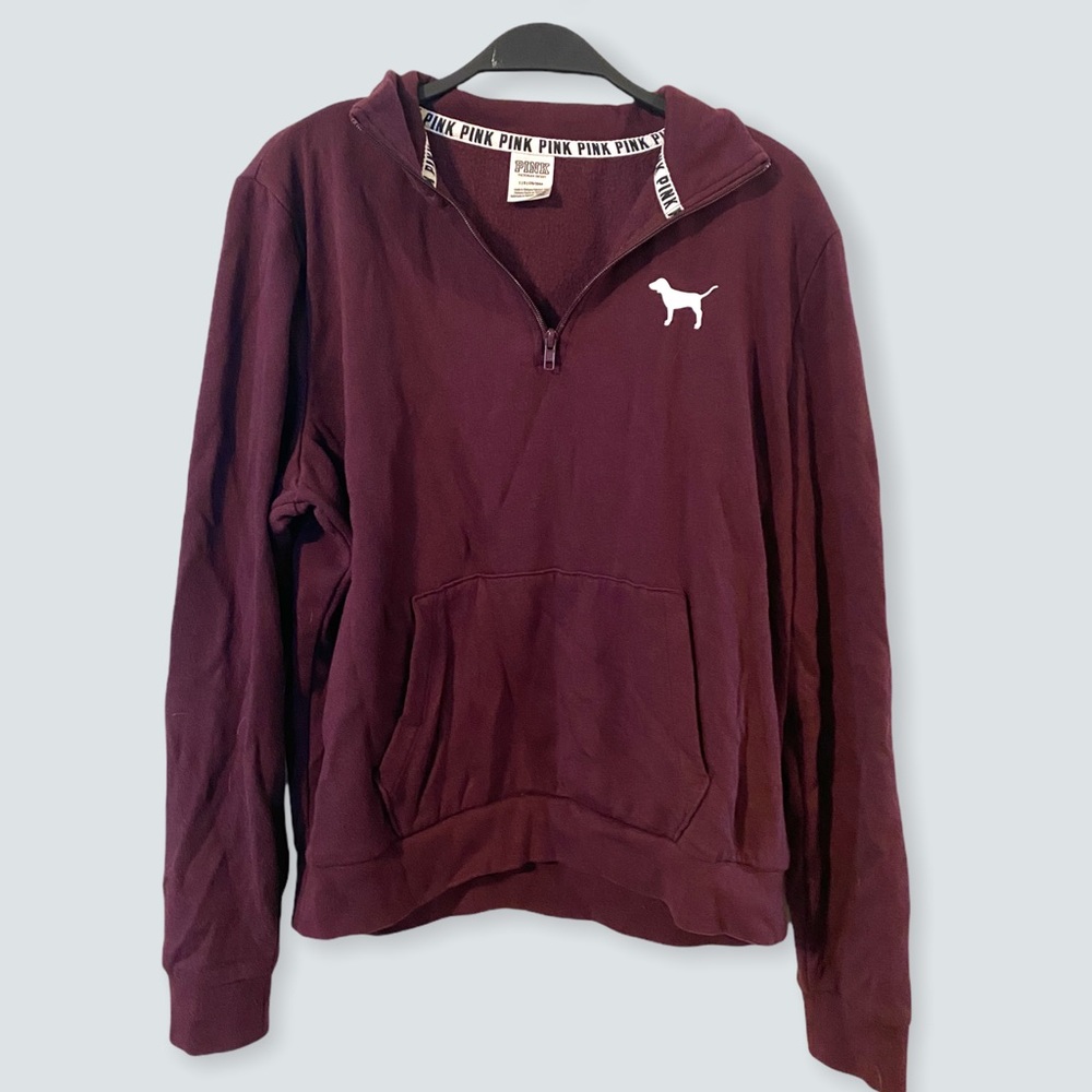 VS Pink maroon crew neck sweatshirt size large